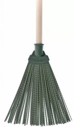 Метла полипропиленовая веерная, с черенком 150*18см