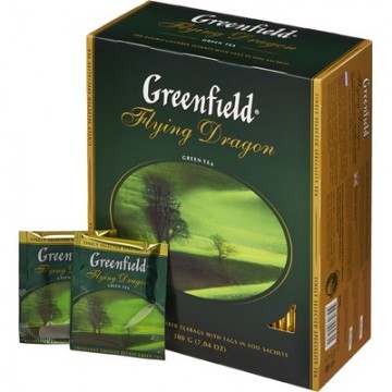 Чай Greenfield Flying Dragon, зеленый, 100пак/уп