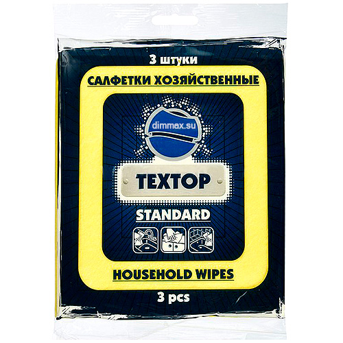 Салфетка вискозная STANDART,TEXTOP 30*35см, 3шт/упак.