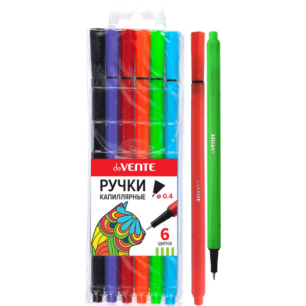Набор капиллярных ручек  6 цв. deVENTE. Topex, 5060902