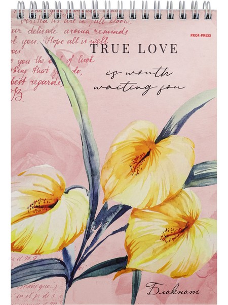 Блокнот А5 спир. 80л.кл. ЛЮБОВЬ К ФЛОРИСТИКЕ, с жест.подл. Б80-6819