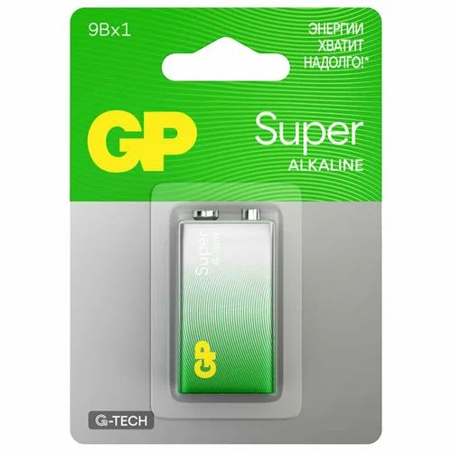 Батарейка Крона GP Super G-Tech MN1604 алкаиновая 6LR61