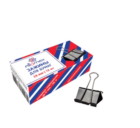 Зажим д/бумаг "Attomex" 15 мм.,12 шт. 4131300 черные