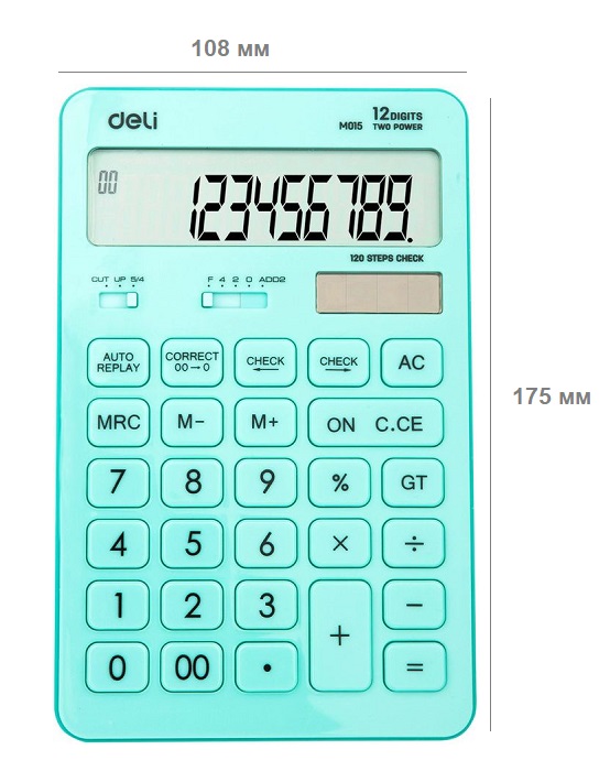 Калькулятор 12-разр. Deli Touch EM01531, 17,5*10,8 см